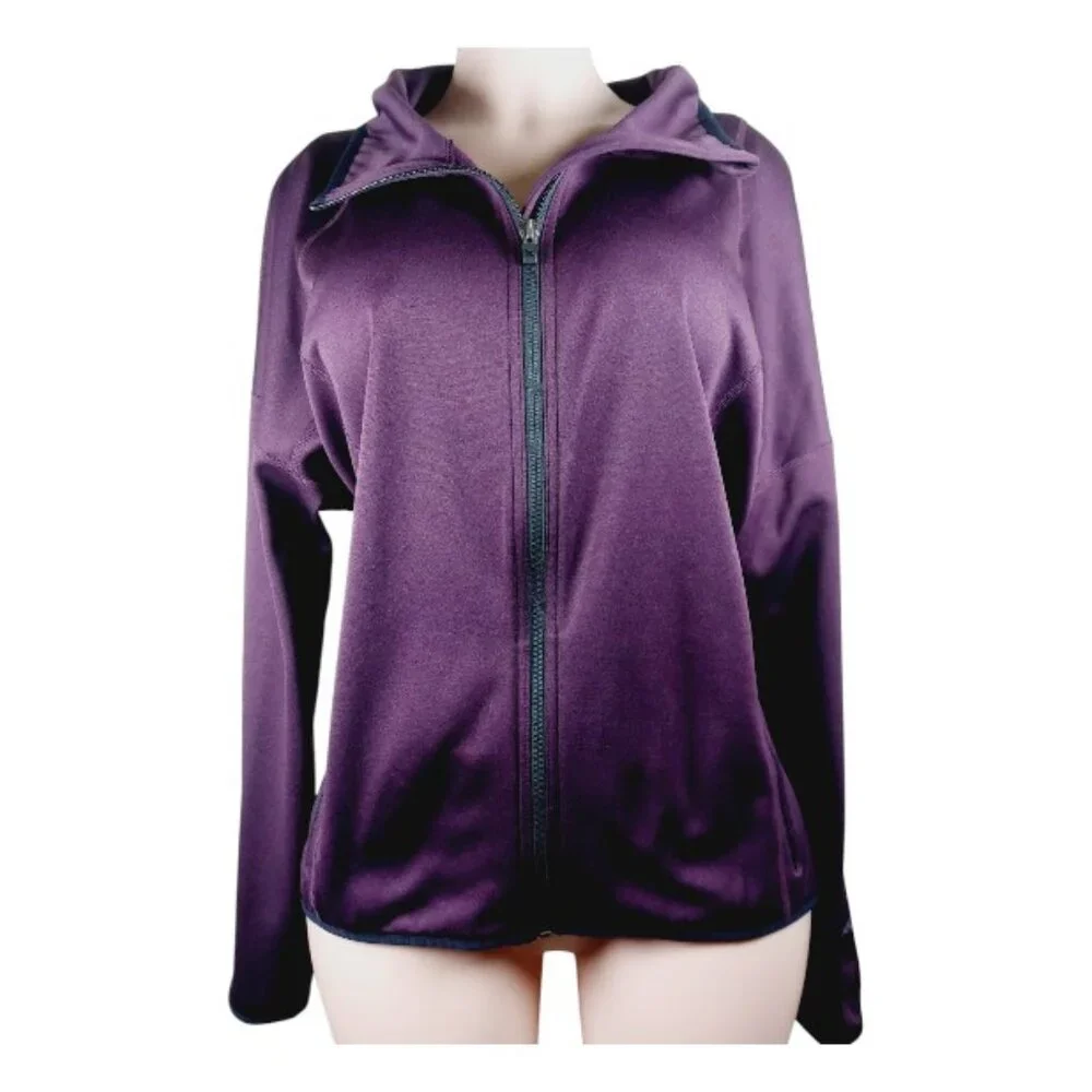 Eddie Bauer Women's Purple Long Sleeve Casual Full Zip Thermal Fleece Jacket 2XL